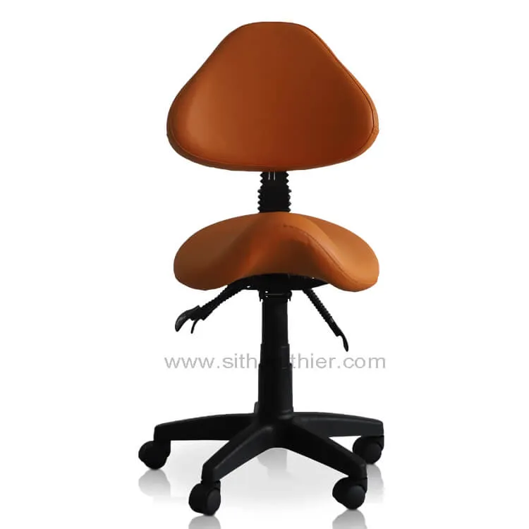 Saddle Shape Stool with Adjustable Back Support and Tilt-able Seat