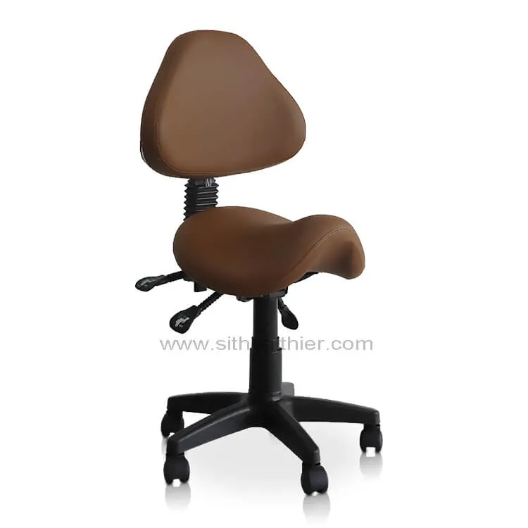 Saddle Shape Stool with Adjustable Back Support and Tilt-able Seat