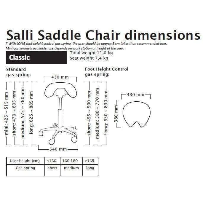 Salli All-Round Classic Ergonomic Saddle Chair