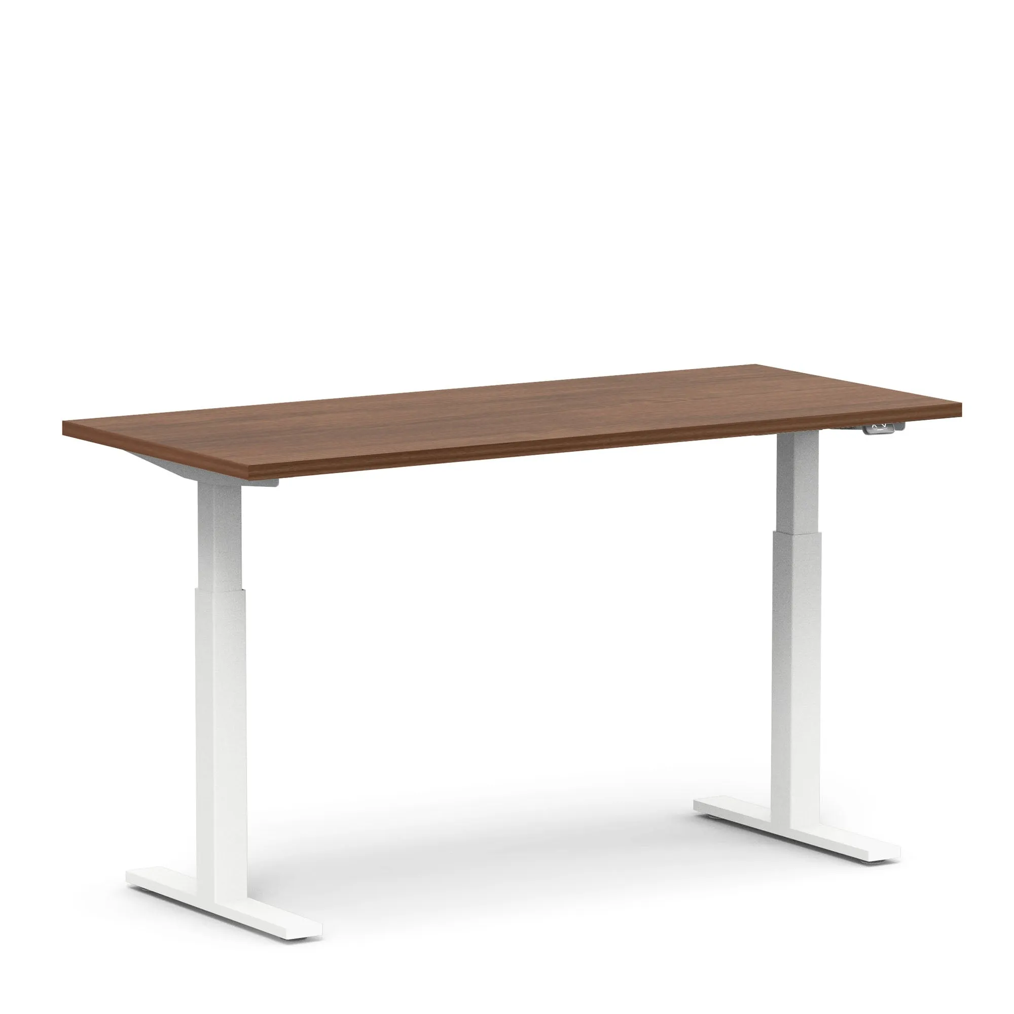 Series L 2S Adjustable Height Single Desk, White Legs