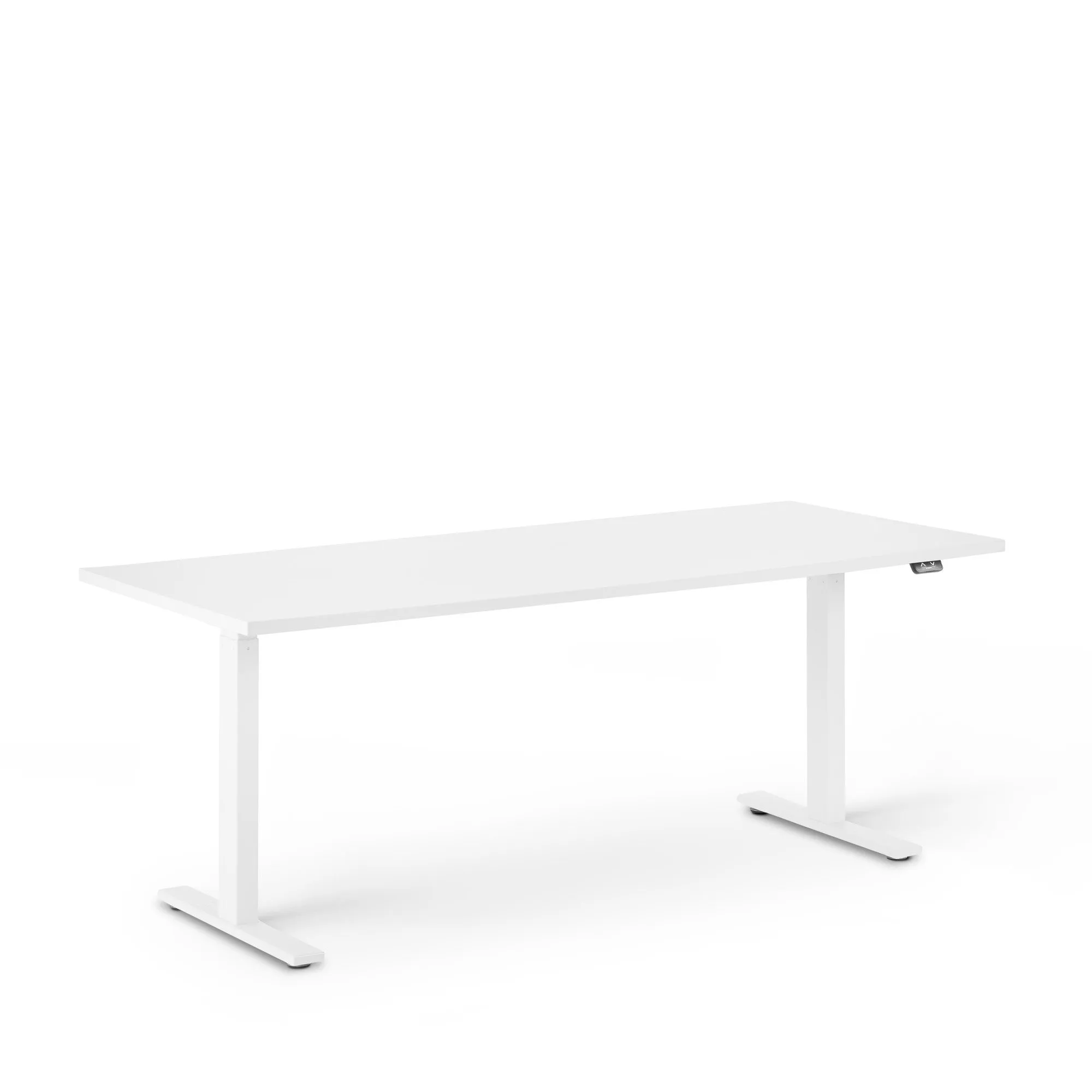 Series L 2S Adjustable Height Single Desk, White Legs