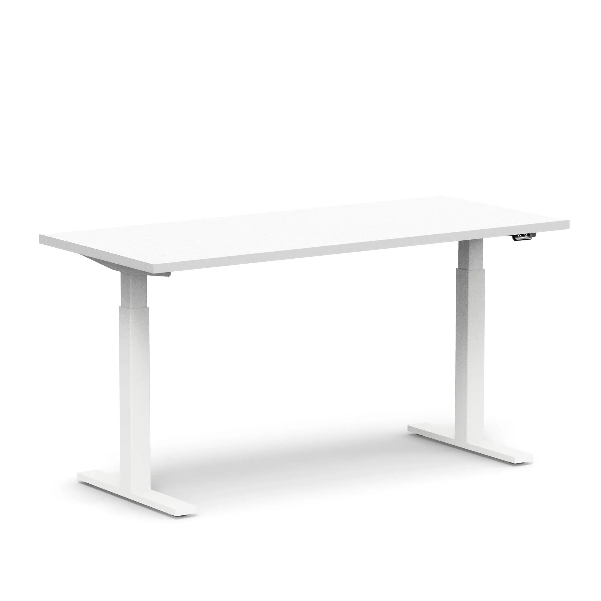 Series L 2S Adjustable Height Single Desk, White Legs