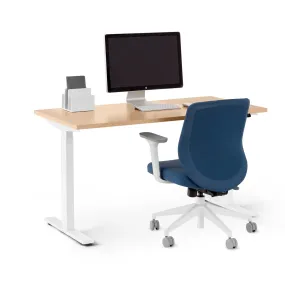 Series L 2S Adjustable Height Single Desk, White Legs