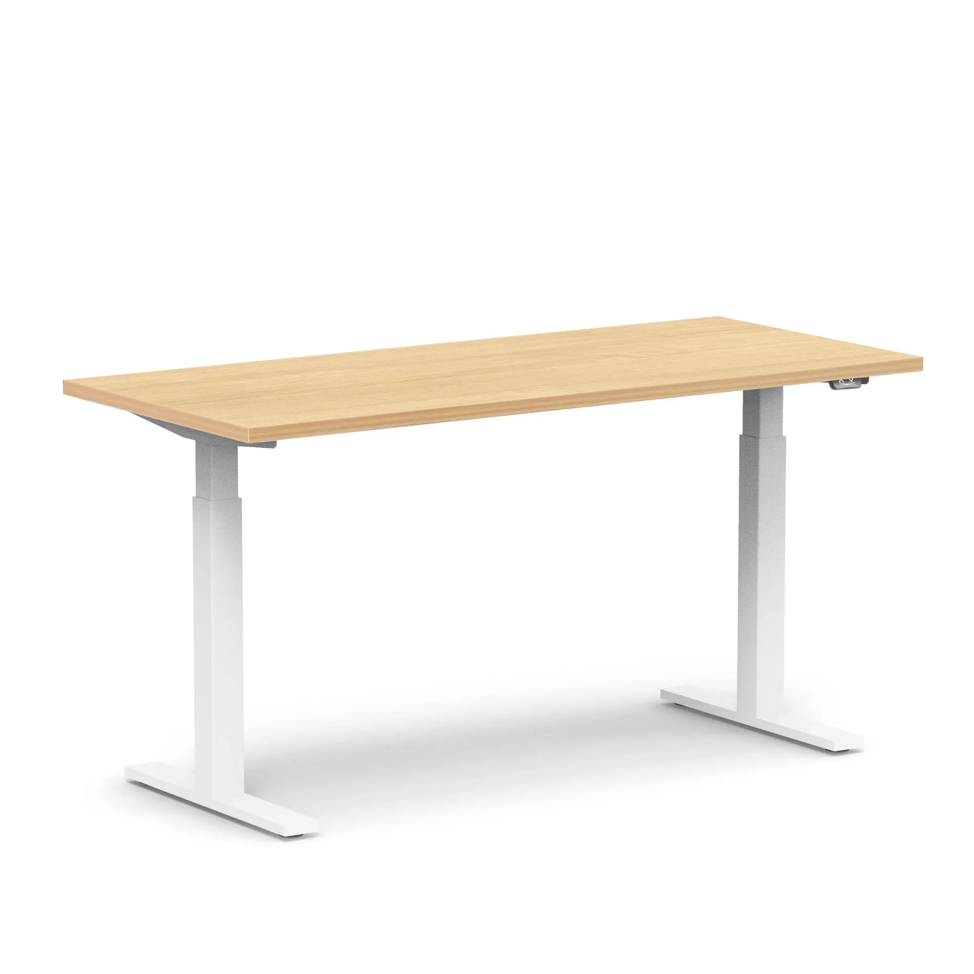 Series L 2S Adjustable Height Single Desk, White Legs