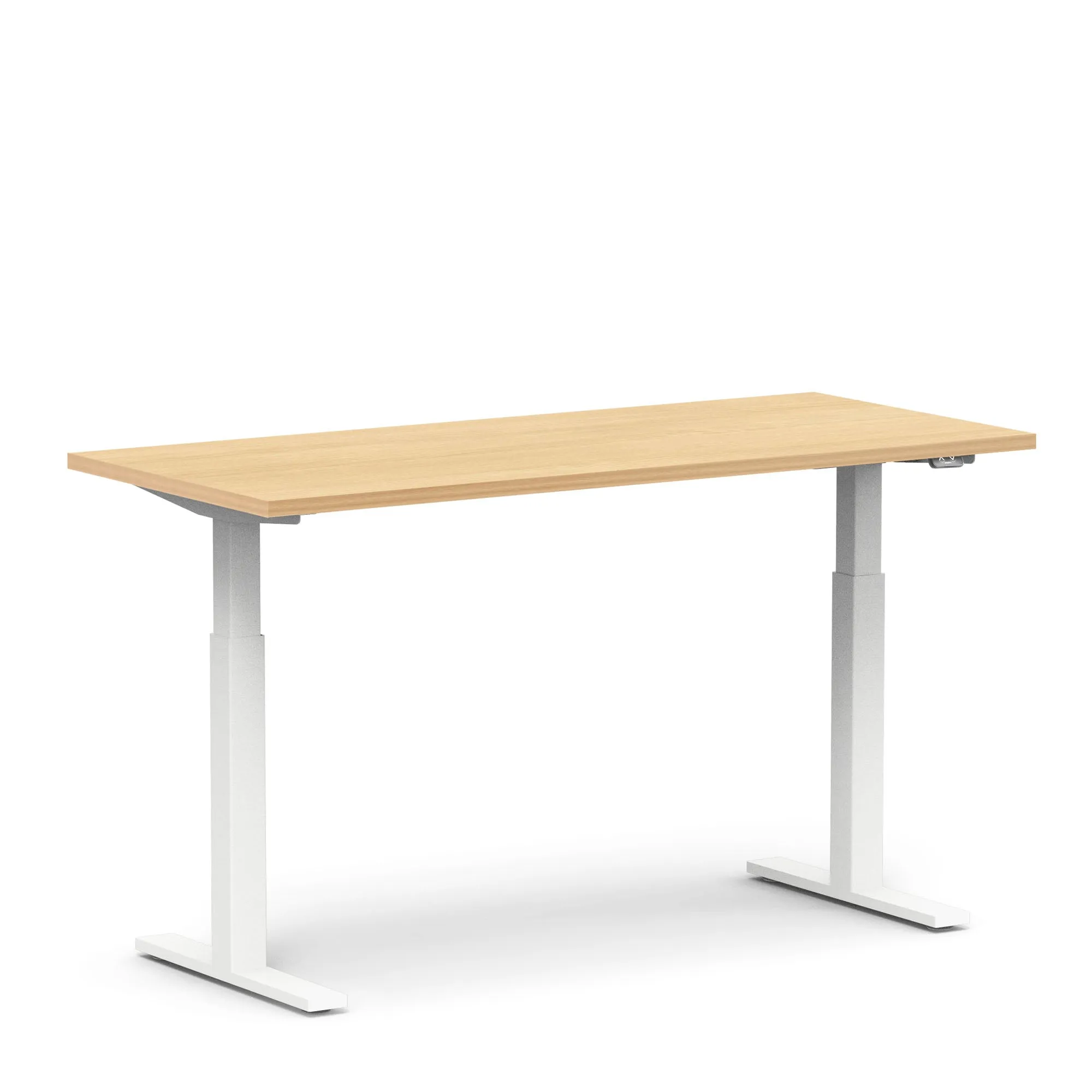 Series L 2S Adjustable Height Single Desk, White Legs