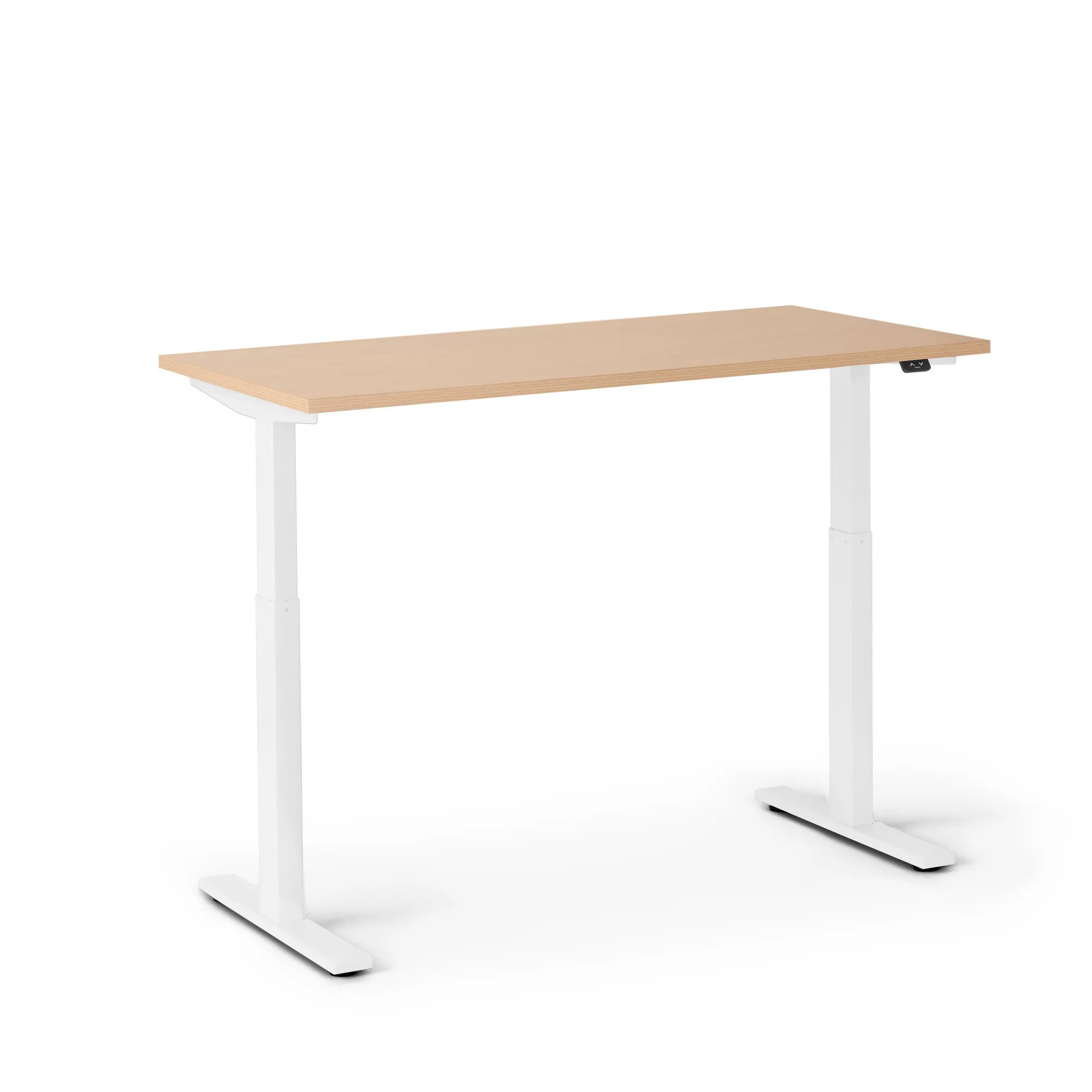 Series L 2S Adjustable Height Single Desk, White Legs