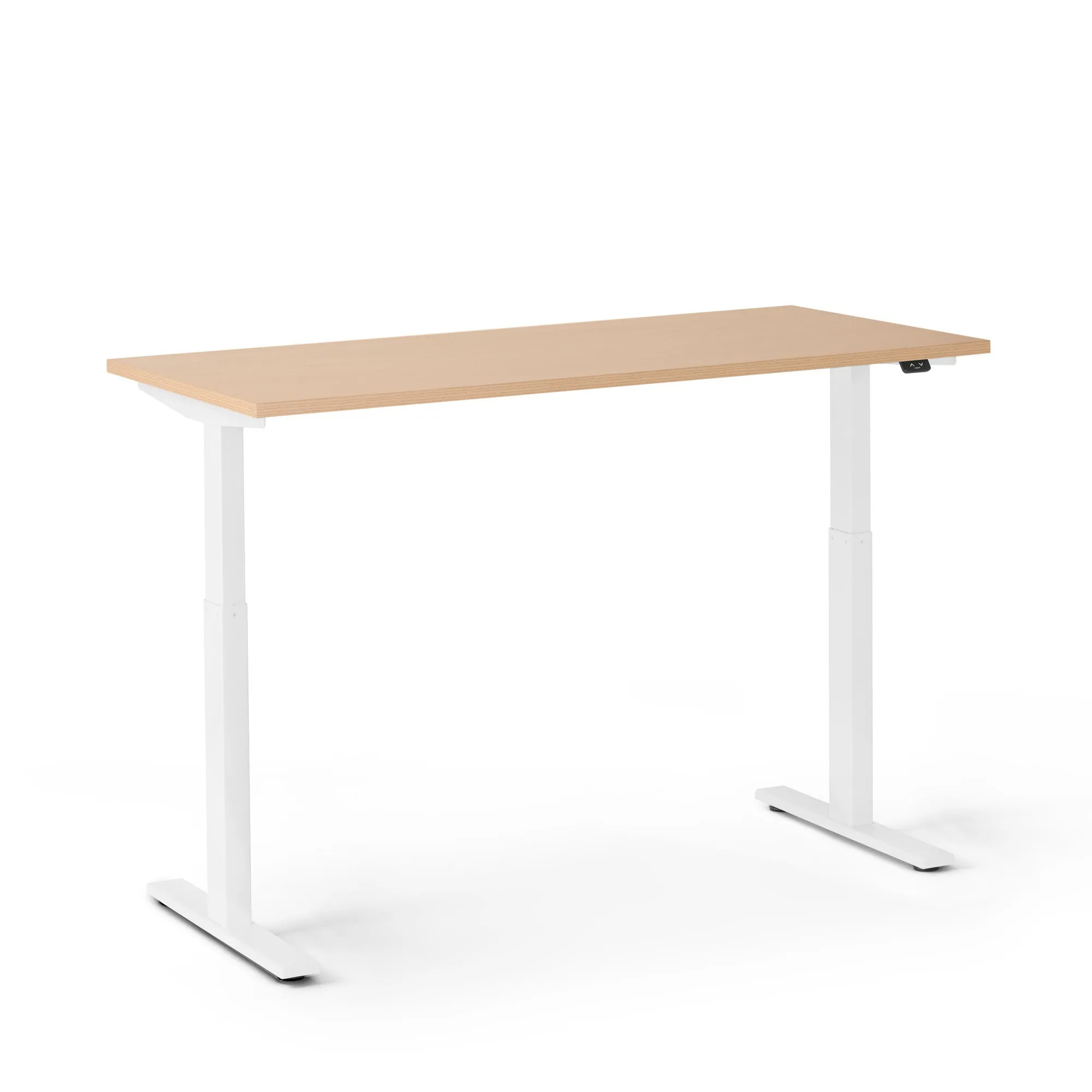 Series L 2S Adjustable Height Single Desk, White Legs