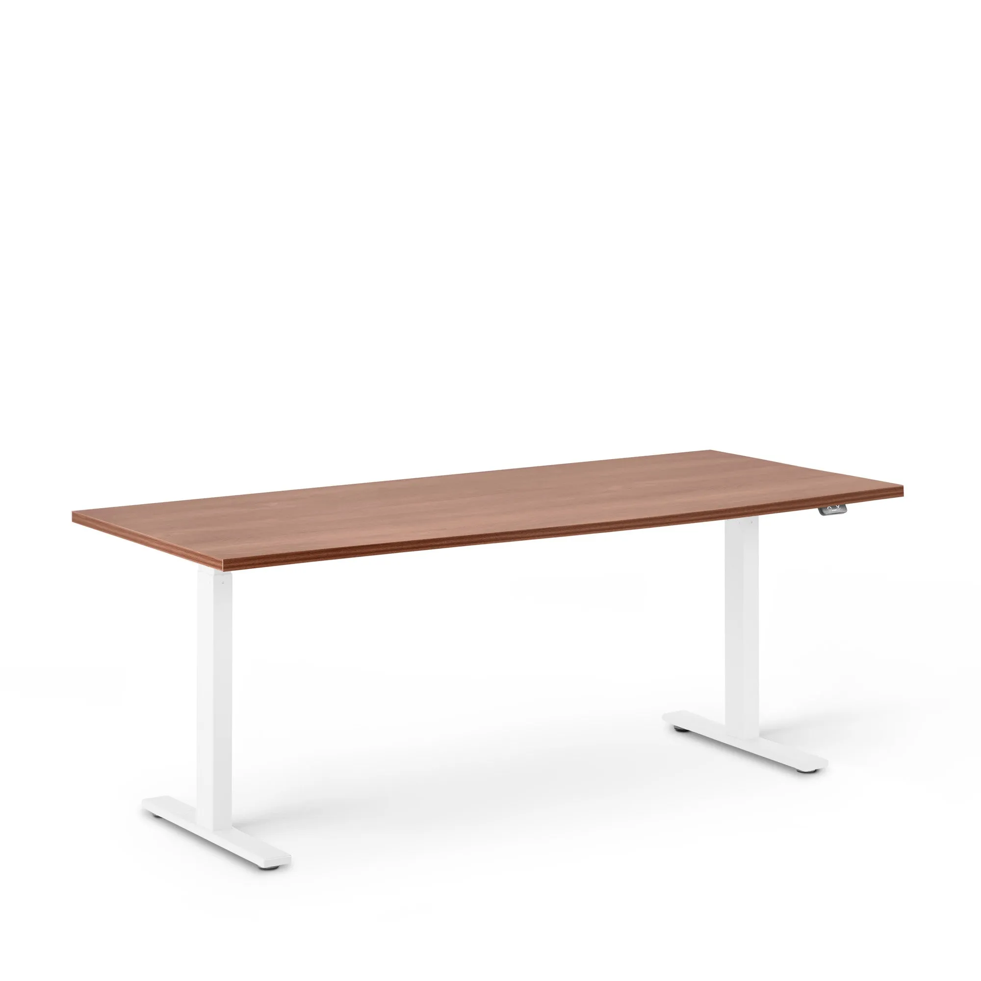 Series L 2S Adjustable Height Single Desk, White Legs