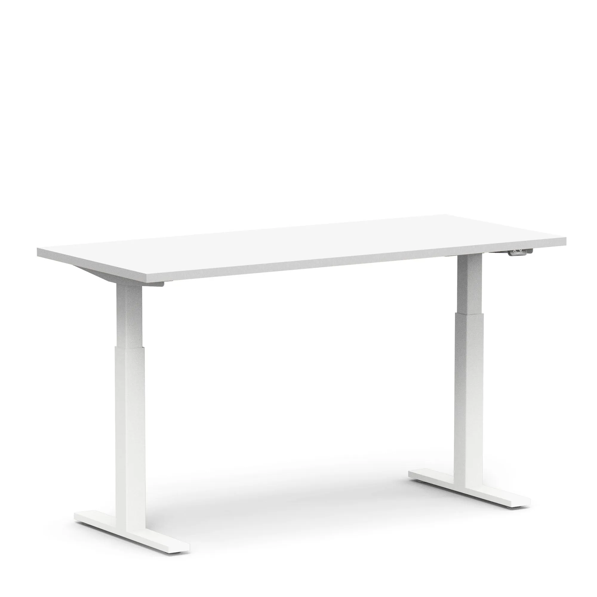 Series L 2S Adjustable Height Single Desk, White Legs