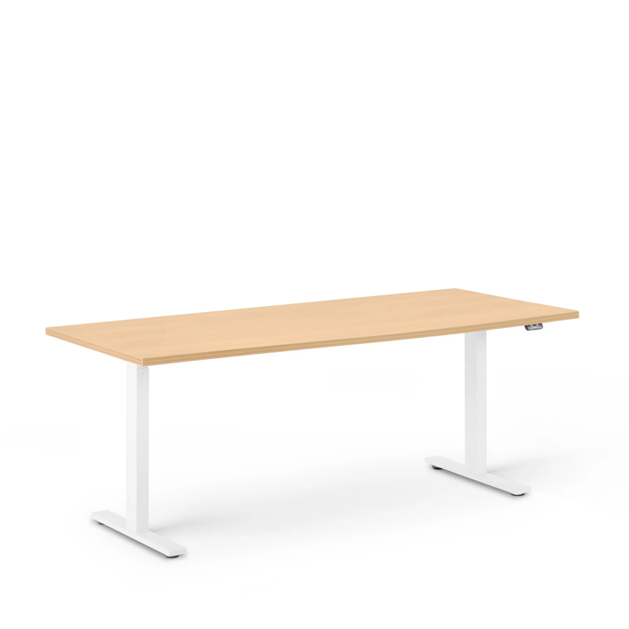 Series L 2S Adjustable Height Single Desk, White Legs