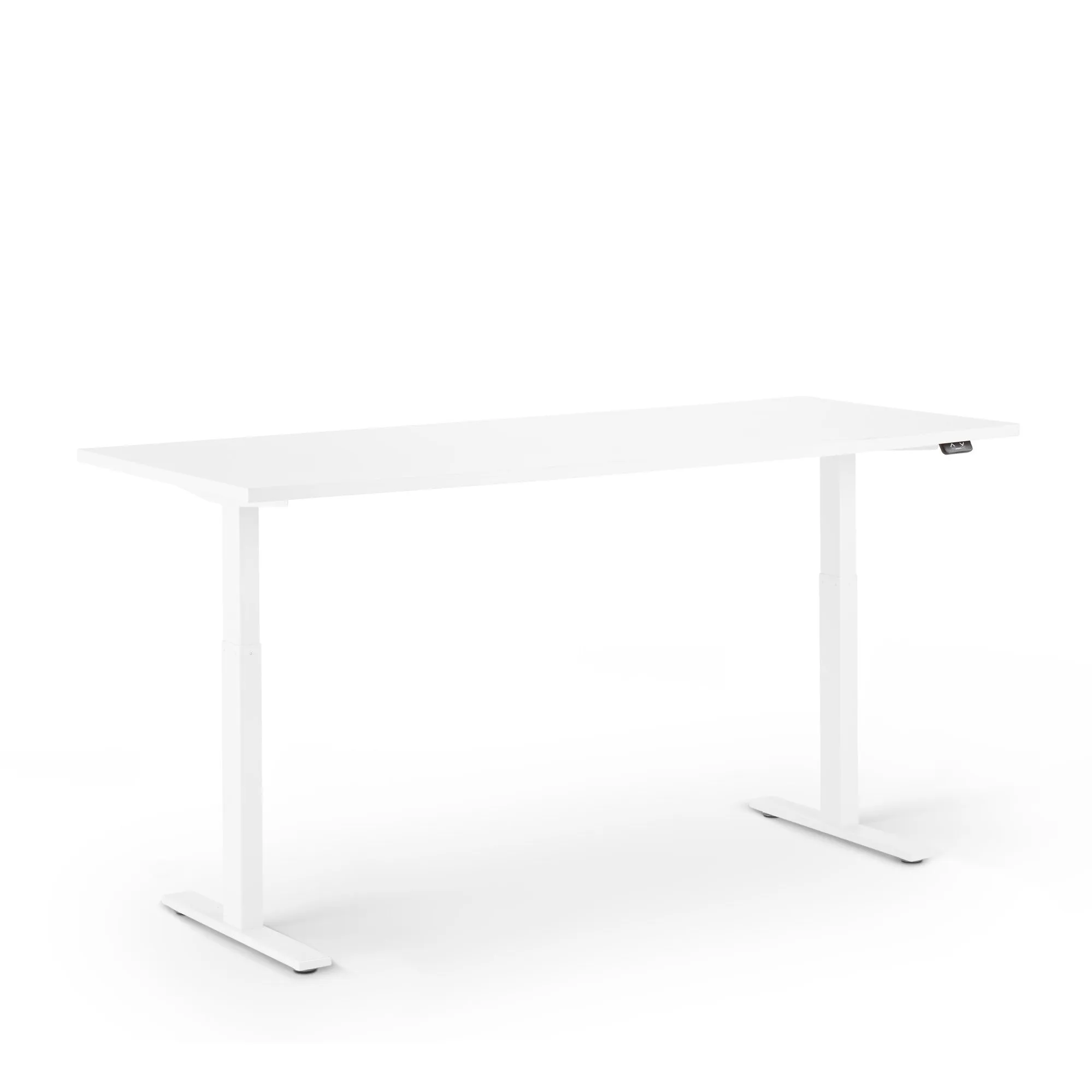 Series L 2S Adjustable Height Single Desk, White Legs