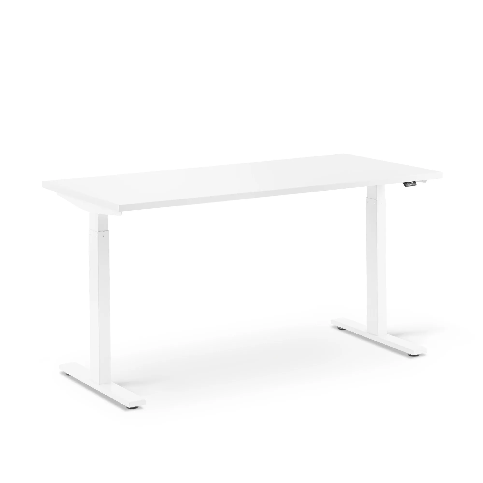 Series L 2S Adjustable Height Single Desk, White Legs