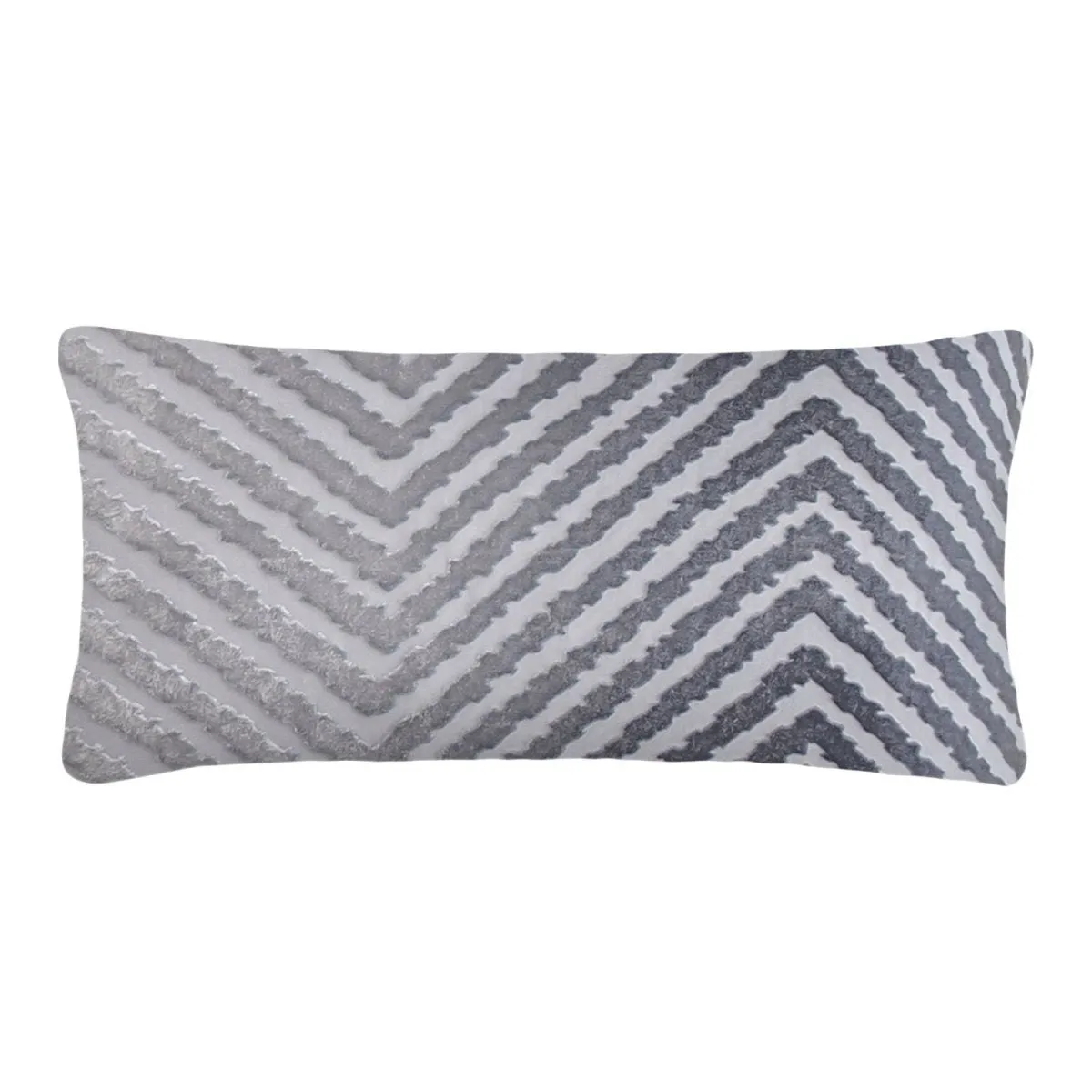 Silver Gray Chevron Velvet Pillows by Kevin O'Brien Studio