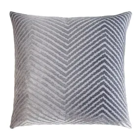 Silver Gray Chevron Velvet Pillows by Kevin O'Brien Studio