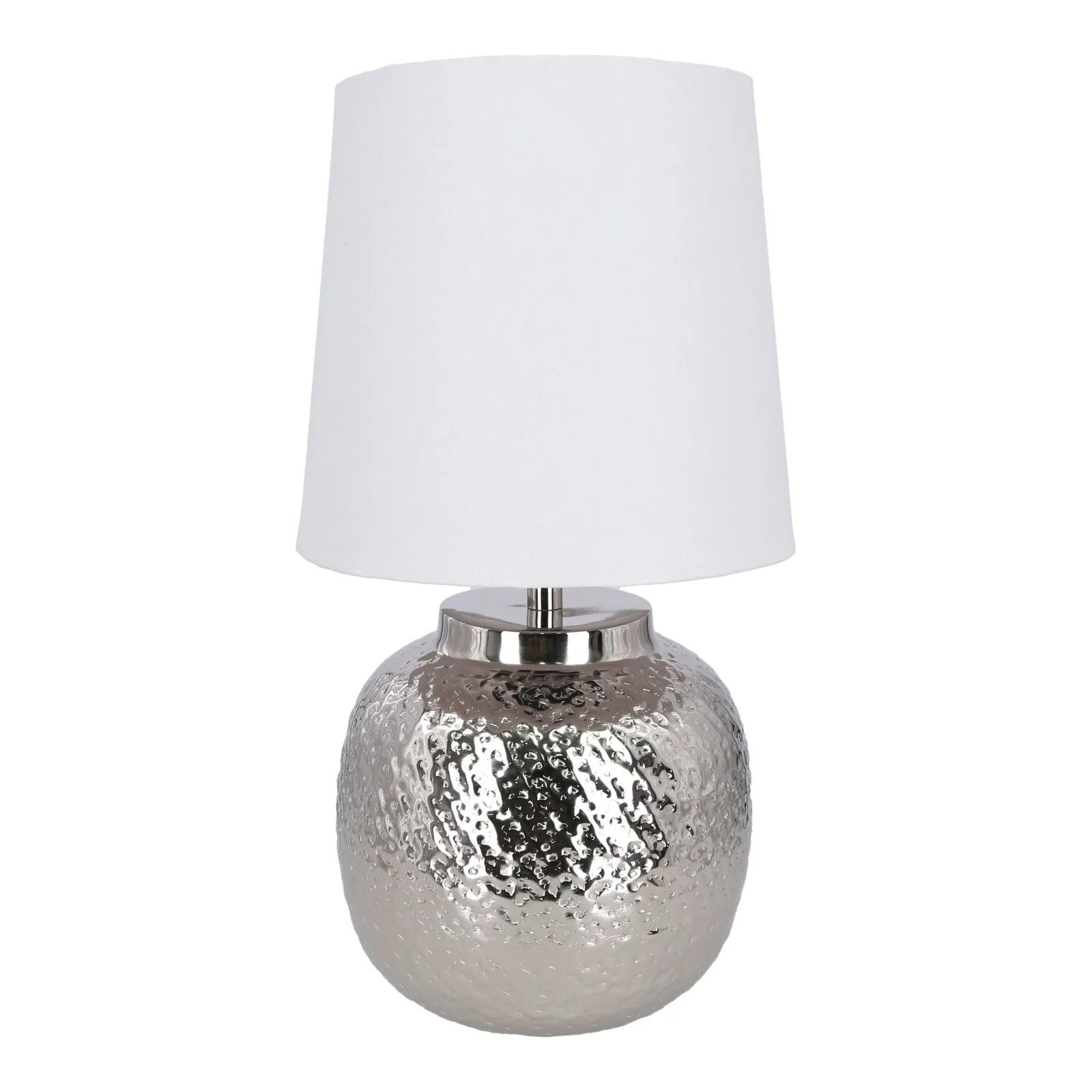 Small Silver Metal Table Lamp