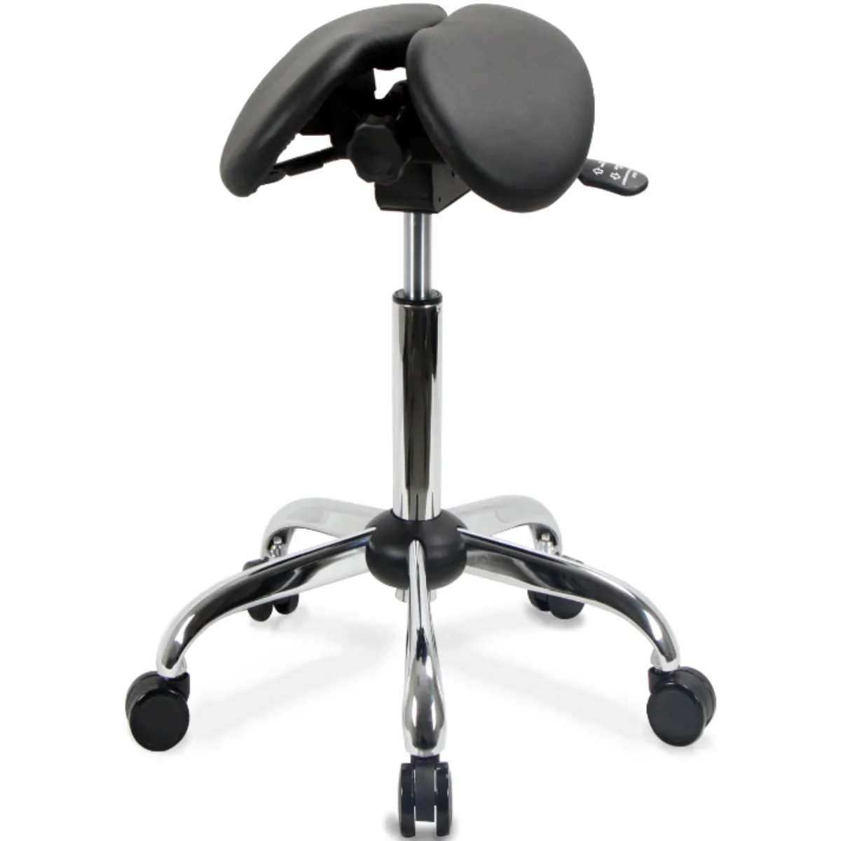 Small USA Patented Twin Tiltable Saddle Stool with Adjustable Seat Width