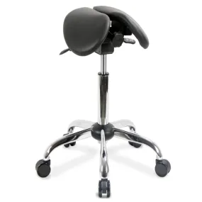 Small USA Patented Twin Tiltable Saddle Stool with Adjustable Seat Width