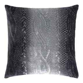 Smoke Cable Knit Velvet Pillows by Kevin O'Brien Studio