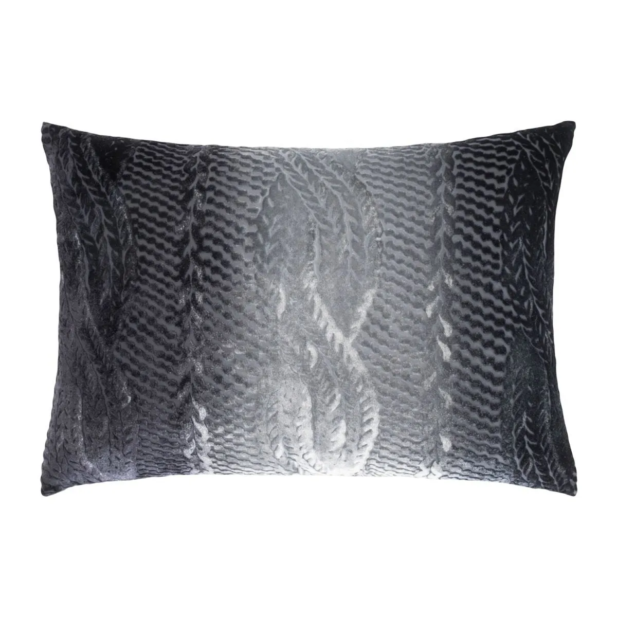 Smoke Cable Knit Velvet Pillows by Kevin O'Brien Studio