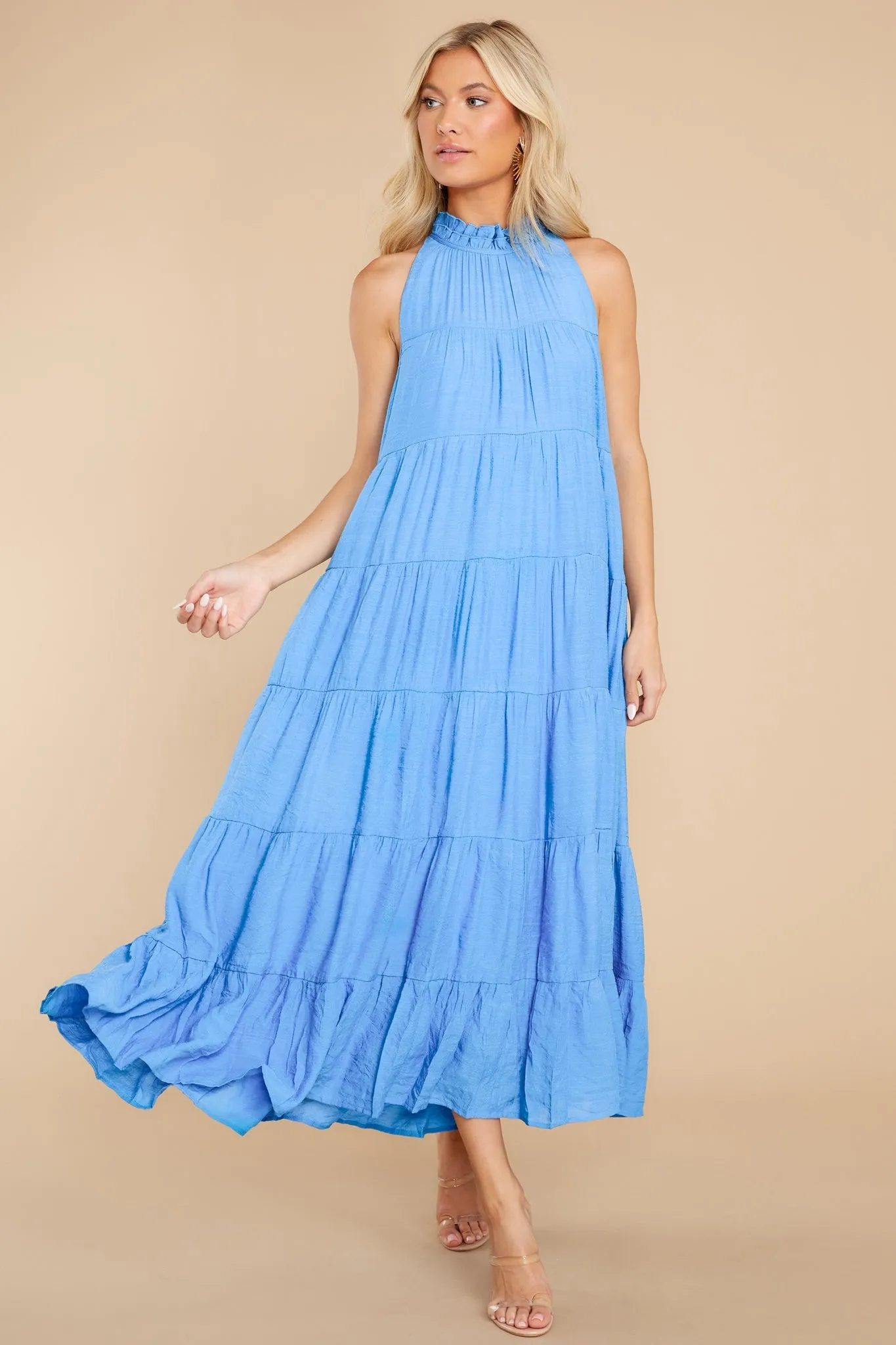 Take Me Dancing Blue Maxi Dress