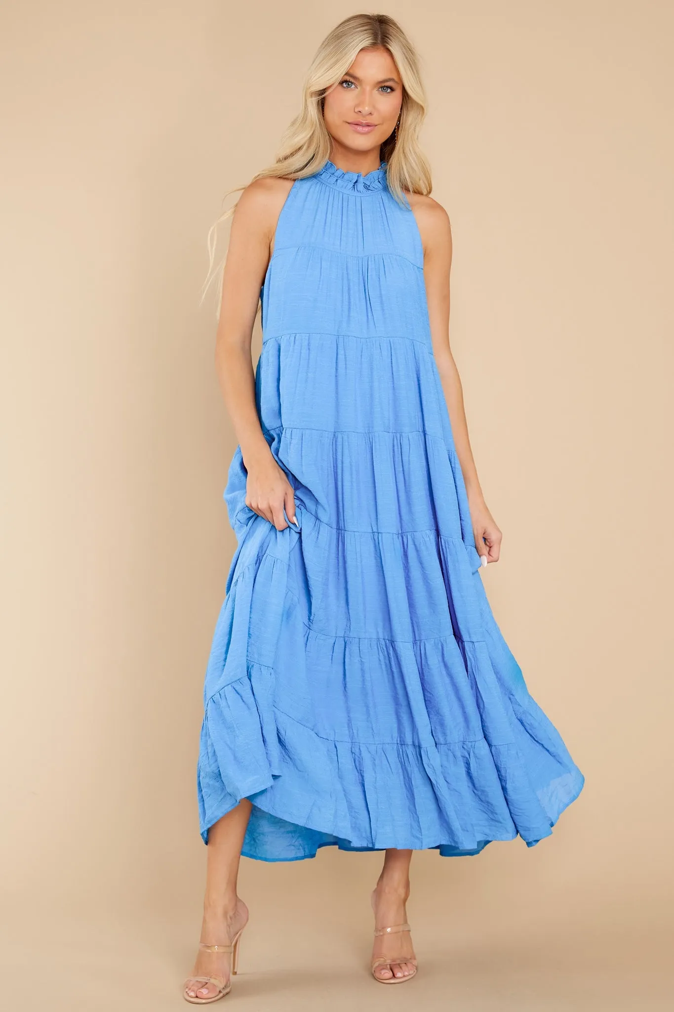 Take Me Dancing Blue Maxi Dress