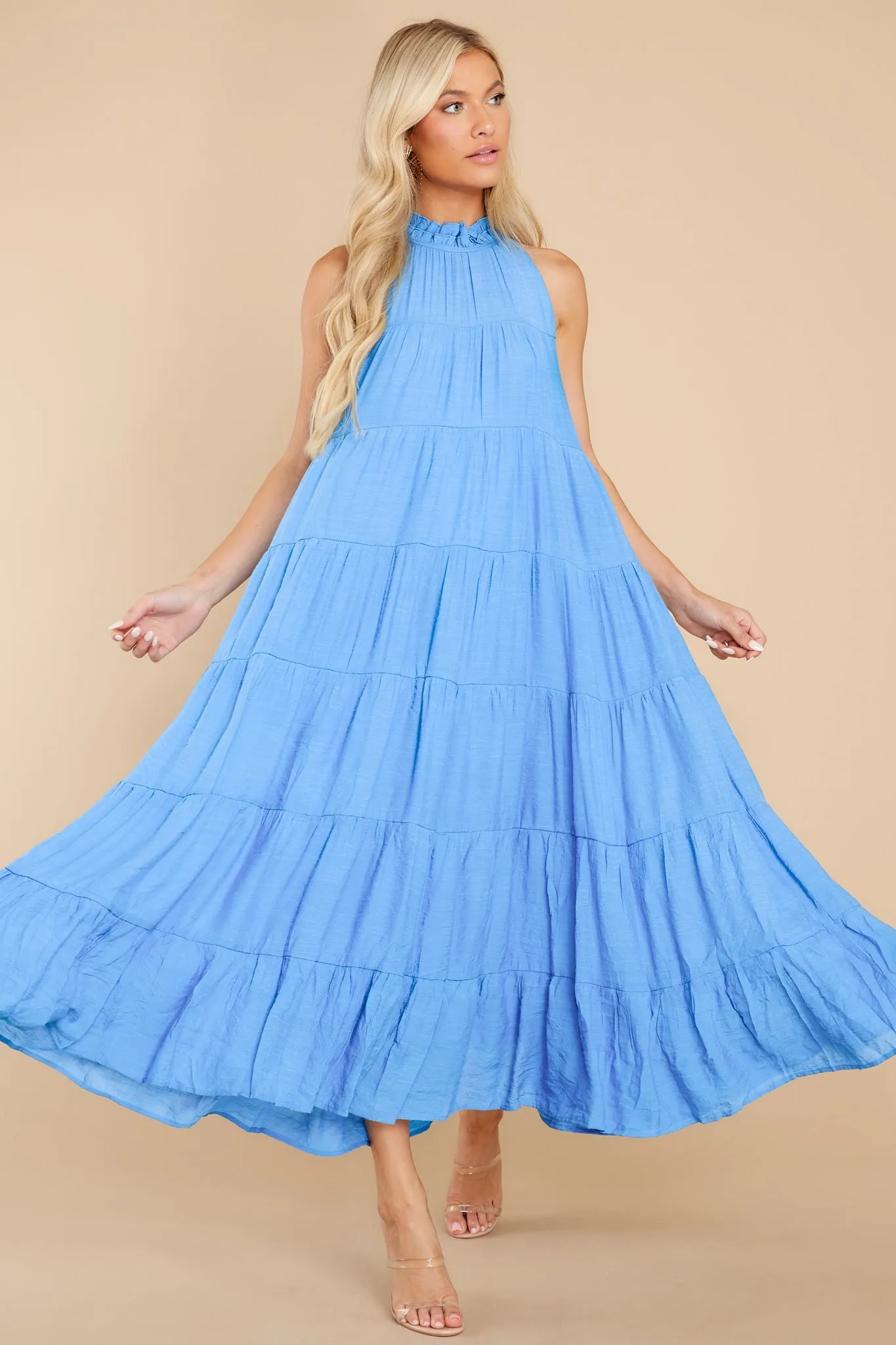 Take Me Dancing Blue Maxi Dress