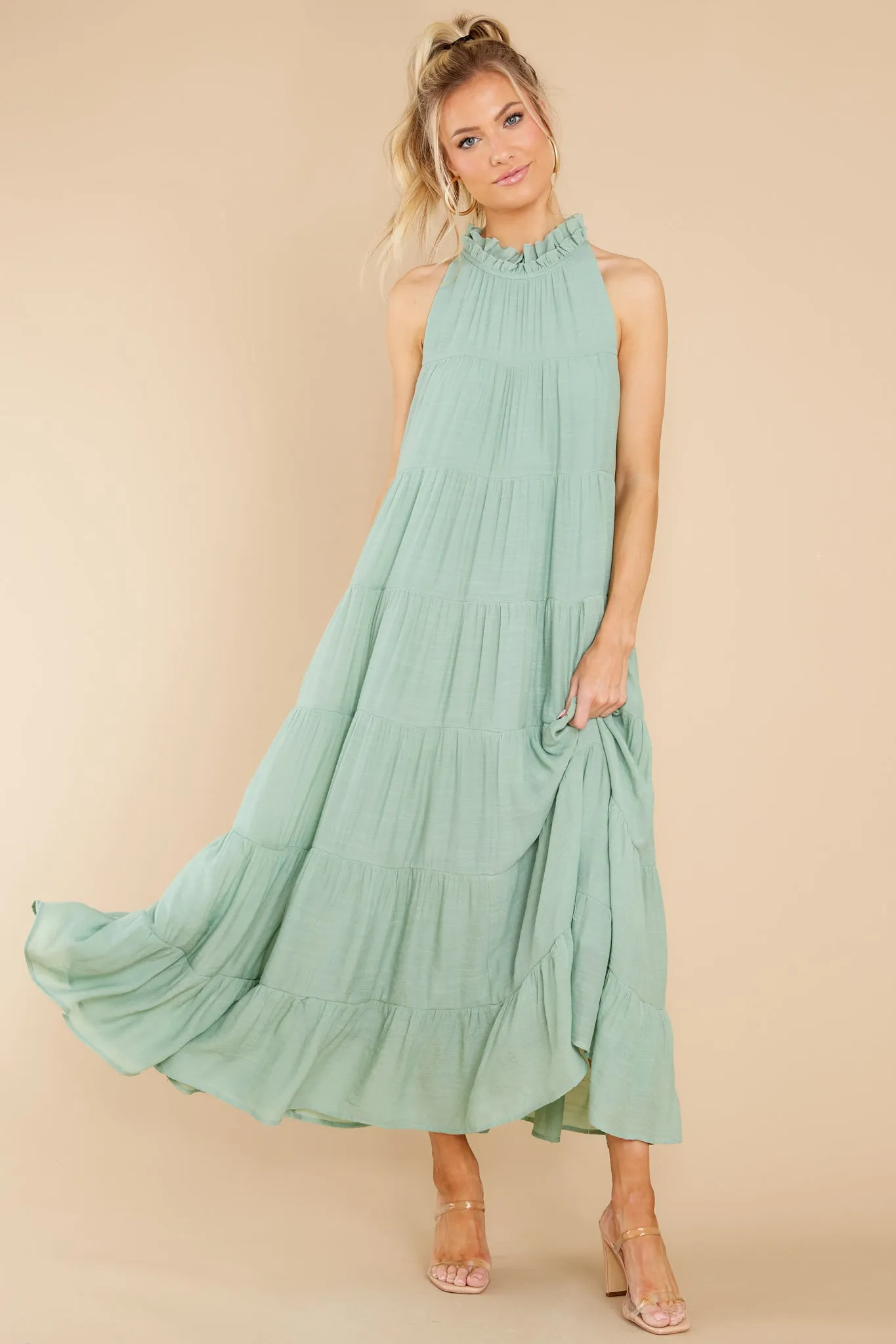 Take Me Dancing Sage Maxi Dress