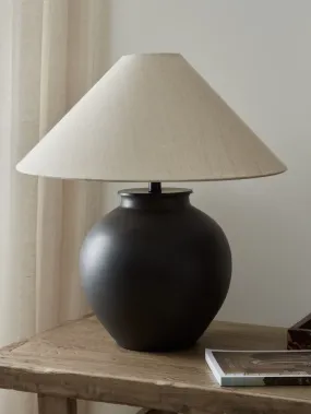 Theia Black Ceramic Lamp & Shade