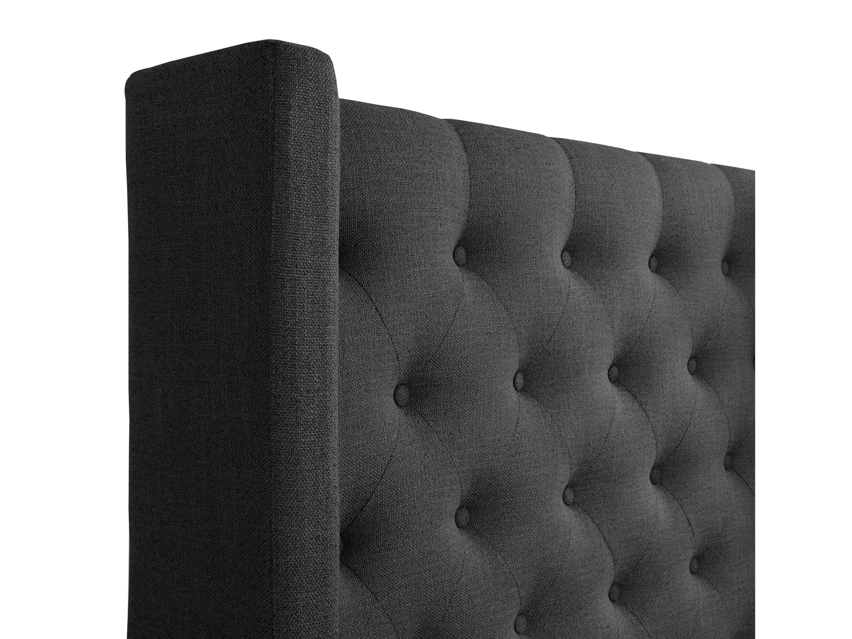 Tufted Dark Grey Queen Bed