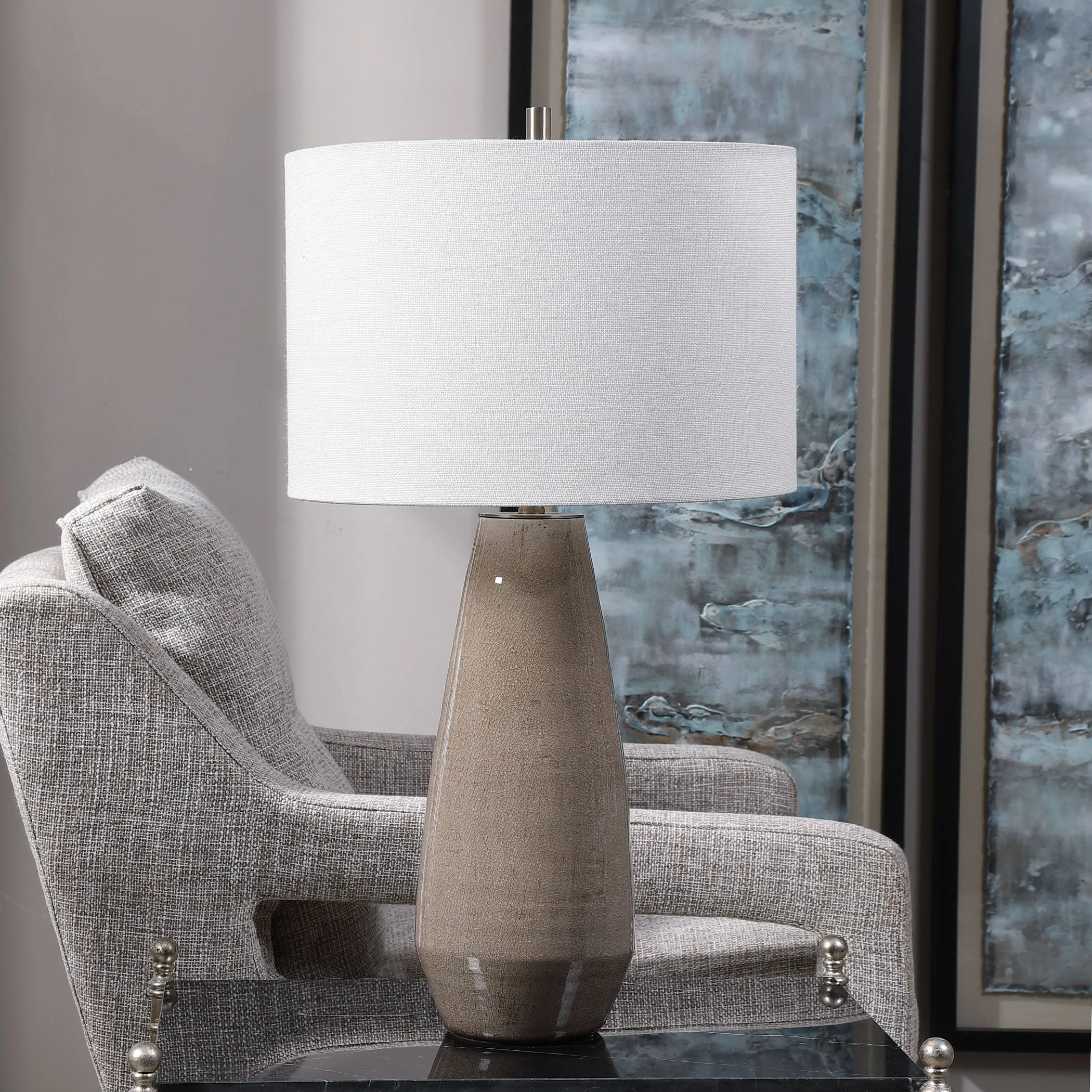 Uttermost Volterra Taupe-Gray Table Lamp