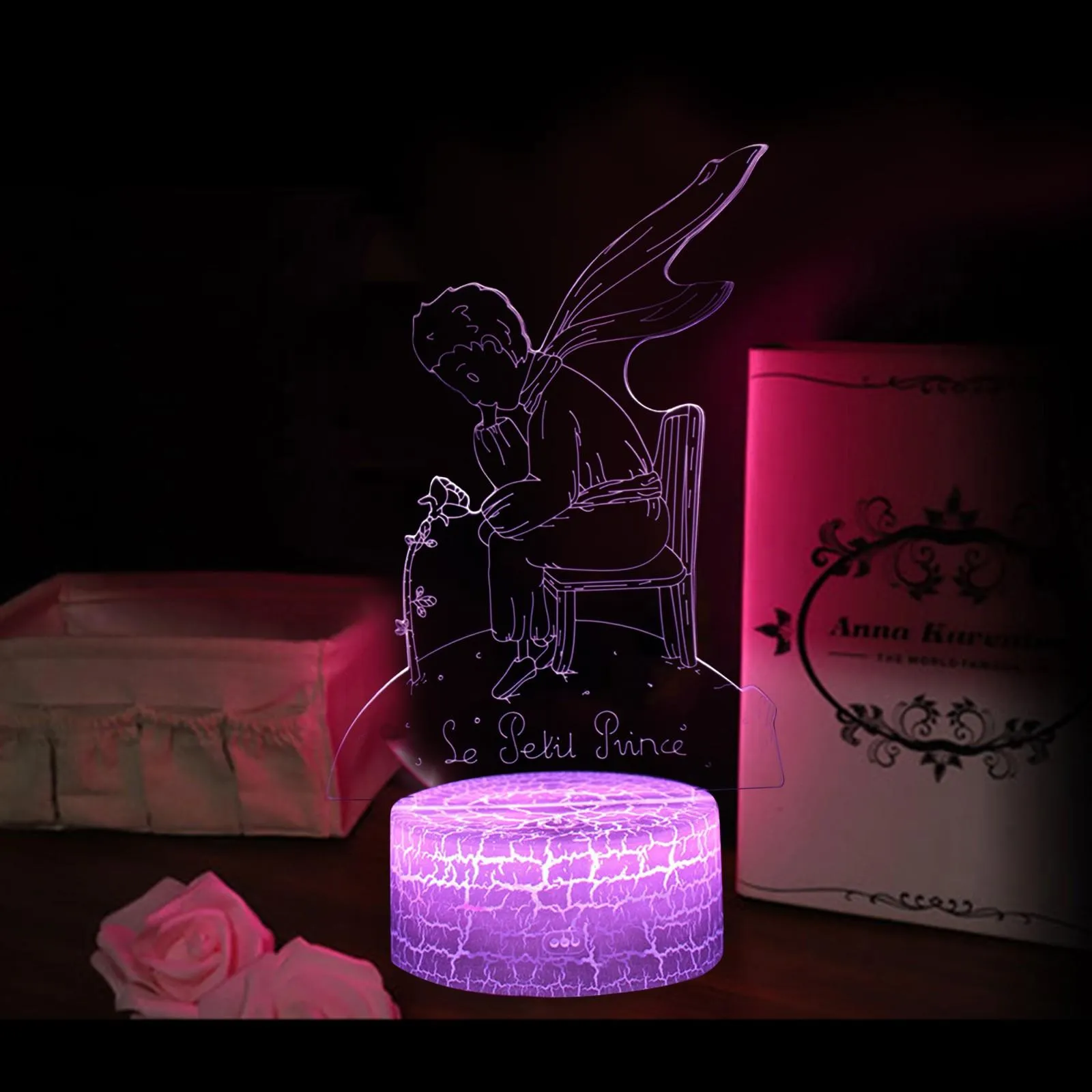 Valentine's Day USB Acrylic 3D Night Light Lamp Home Landscape Decoration Gifts