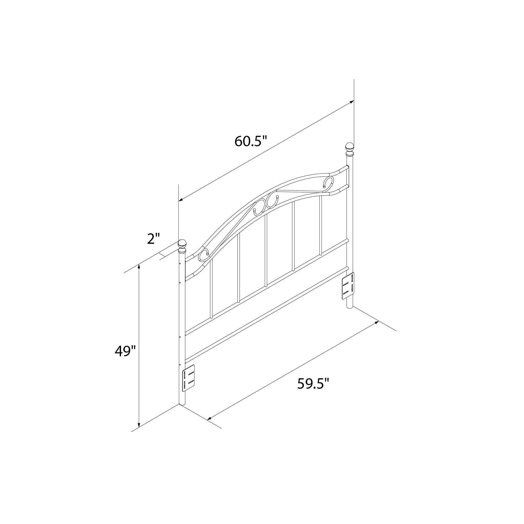 Winnie Adaptable Metal Headboard