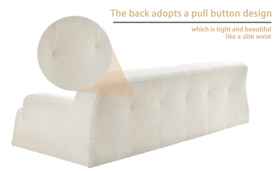 WKS9 White  sofa  , durable fabric, solid wood frame, high density sponge filler