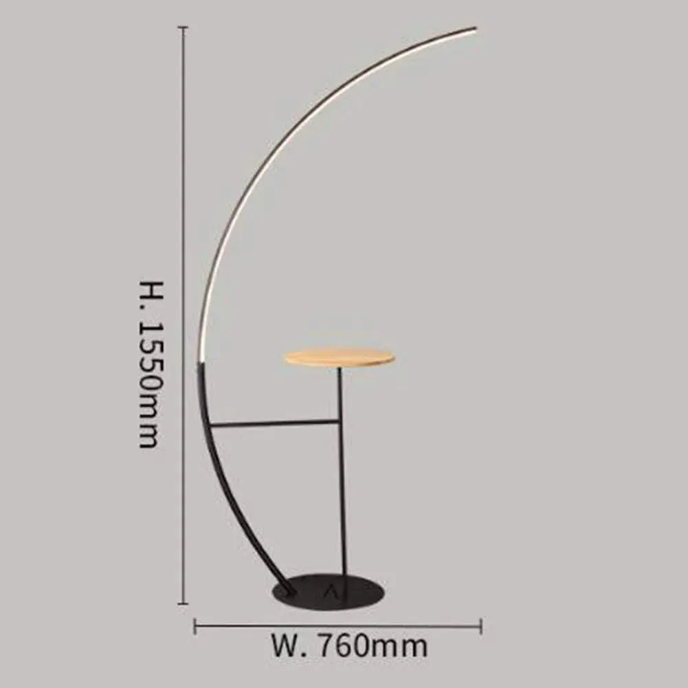 Wooden Twist Modish Decorative Mope-Shape LED Floor Lamp Attached Round Table with Marble Top Energy Efficient