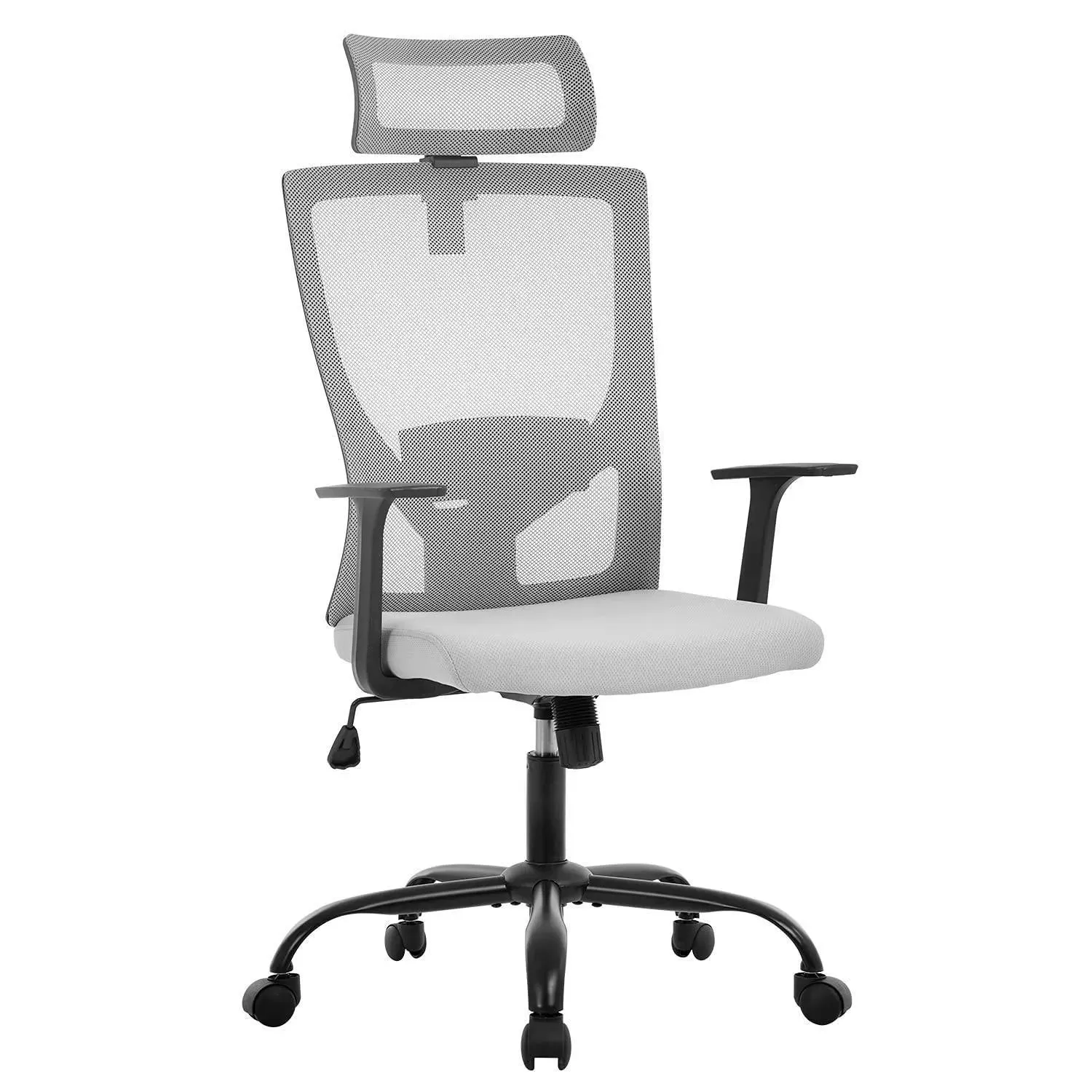 Wooden Twist Office Desk Chair Adjustable Height Nylon 360° Swivel Mesh Backrest Firm Armrest and Head Pillow for Ultimate Comfort and Style