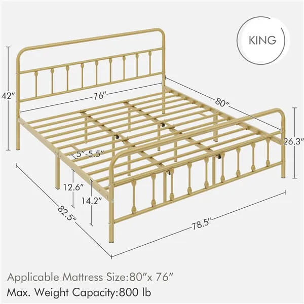 Yaheetech Classic Metal Platform Bed Frame