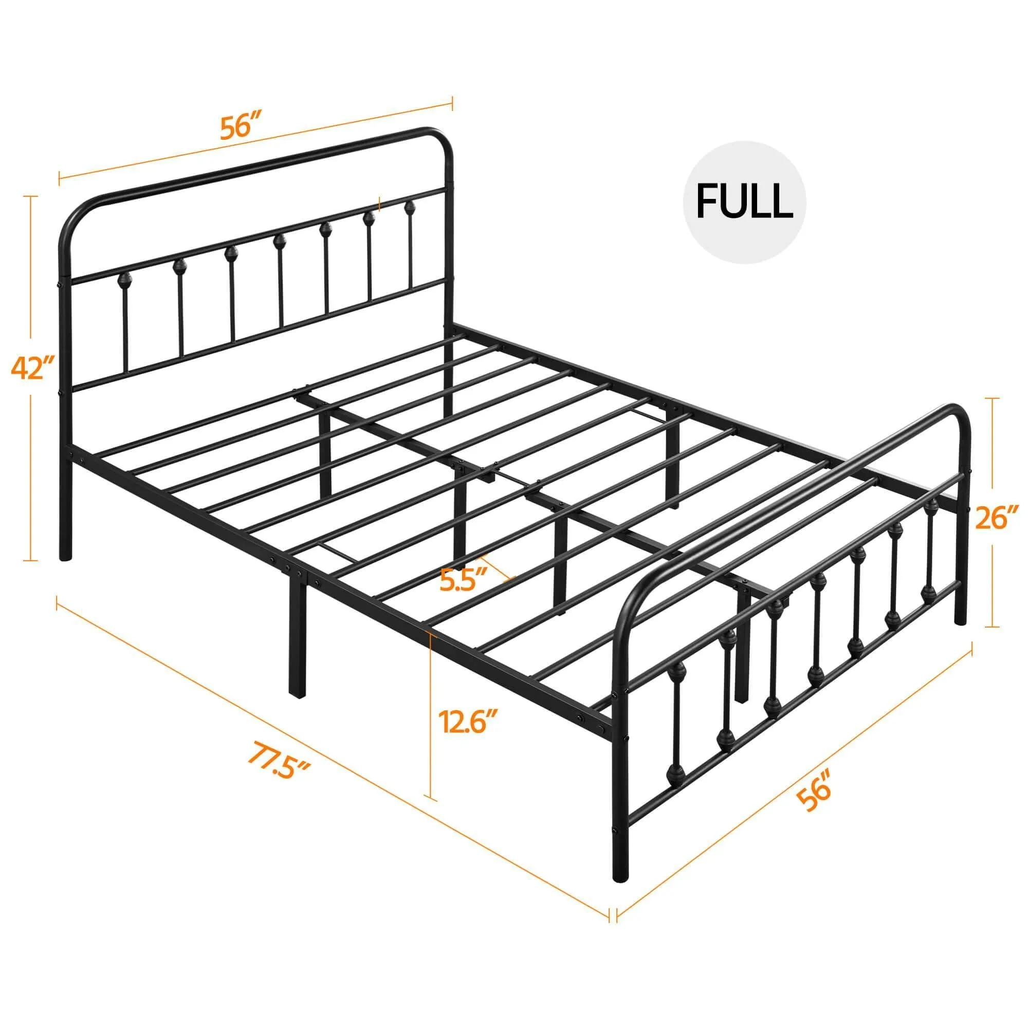 Yaheetech Iron Bed Frame