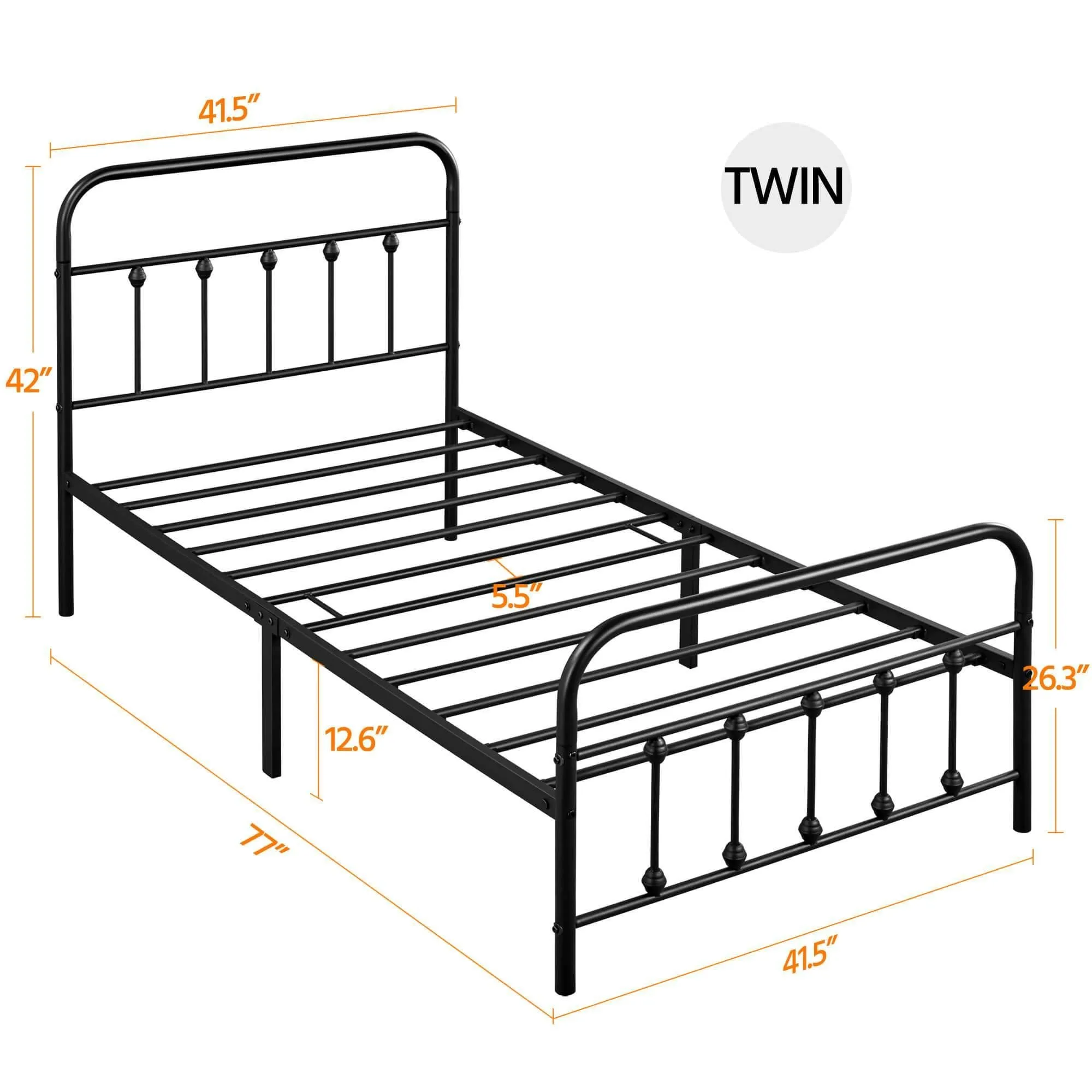 Yaheetech Iron Bed Frame