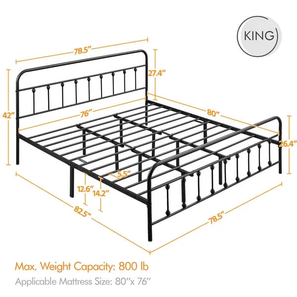 Yaheetech Iron Bed Frame