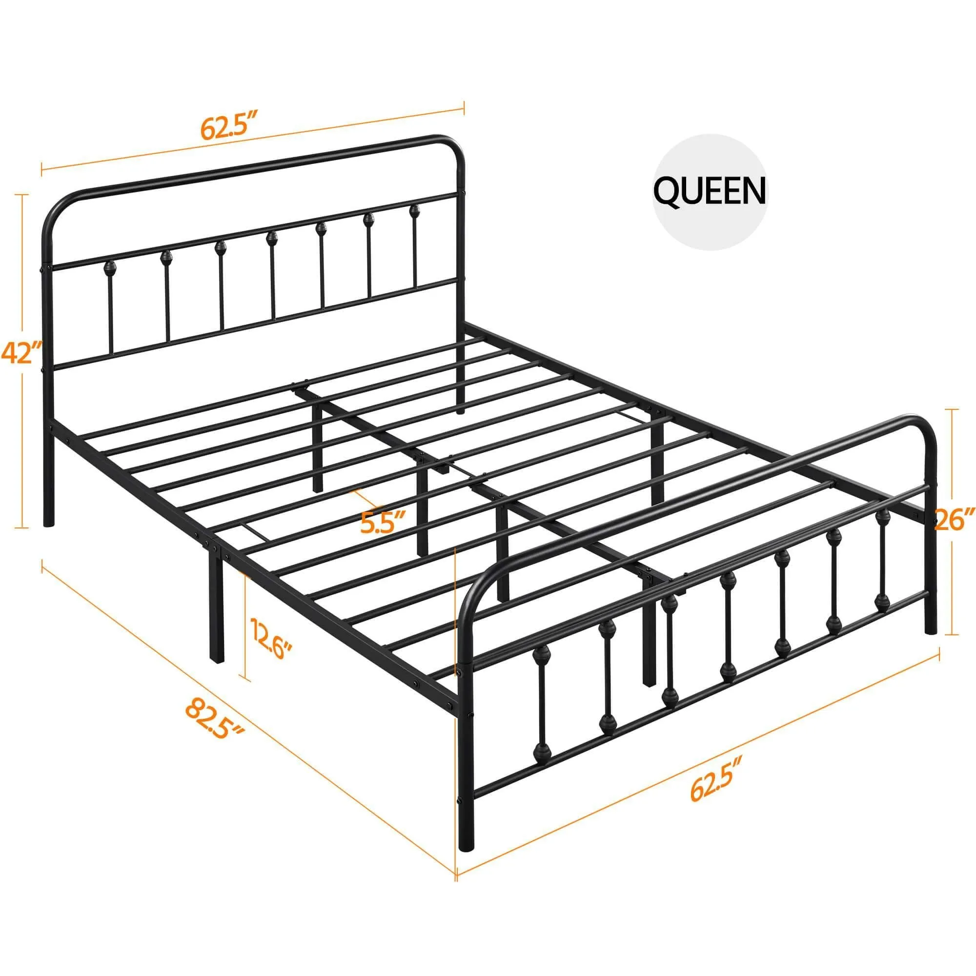 Yaheetech Iron Bed Frame