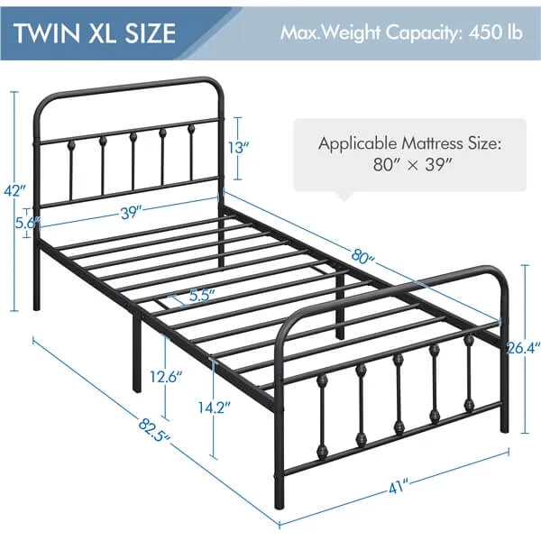 Yaheetech Iron Bed Frame