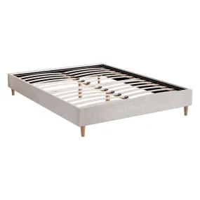 Zora Queen Bed Frame Base Beige